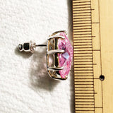 Sterling Silver Earrings with AAA Grade CZ in Pink