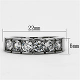 High polished (no plating) Stainless Steel Ring with AAA Grade CZ  in Clear