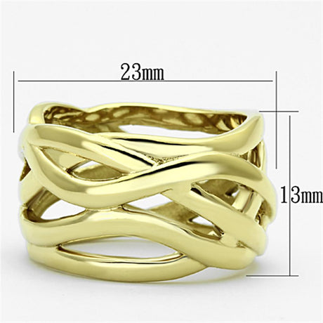 IP Gold(Ion Plating) Stainless Steel Ring with No Stone