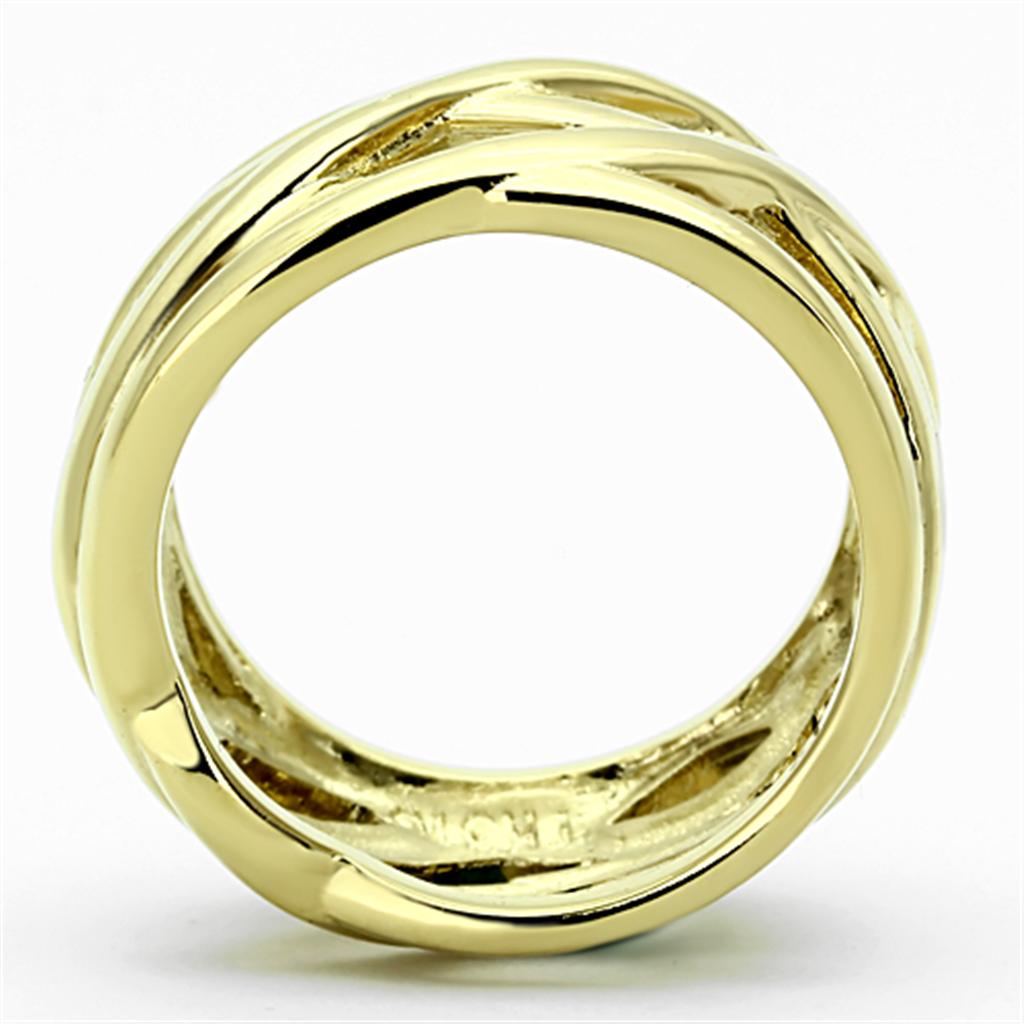IP Gold(Ion Plating) Stainless Steel Ring with No Stone