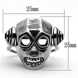 High polished (no plating) Stainless Steel Ring with Top Grade Crystal  in Jet