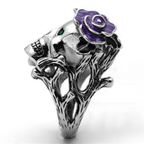 High polished (no plating) Stainless Steel Ring with Top Grade Crystal  in Emerald