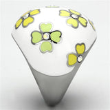 High polished (no plating) Stainless Steel Ring with Top Grade Crystal  in Aurora Borealis (Rainbow Effect)