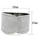 High polished (no plating) Stainless Steel Bangle with Top Grade Crystal  in Clear