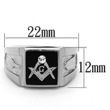 High polished (no plating) Stainless Steel Ring with Top Grade Crystal  in Clear