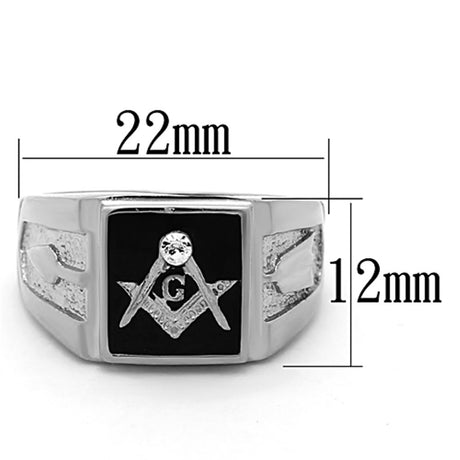 High polished (no plating) Stainless Steel Ring with Top Grade Crystal  in Clear