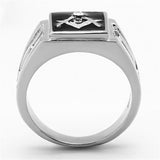 High polished (no plating) Stainless Steel Ring with Top Grade Crystal  in Clear