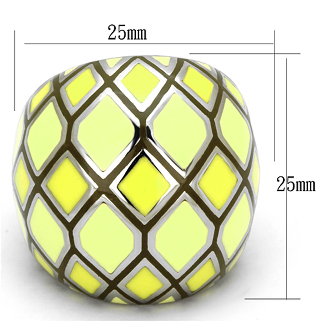 High polished (no plating) Stainless Steel Ring with Epoxy  in Multi Color