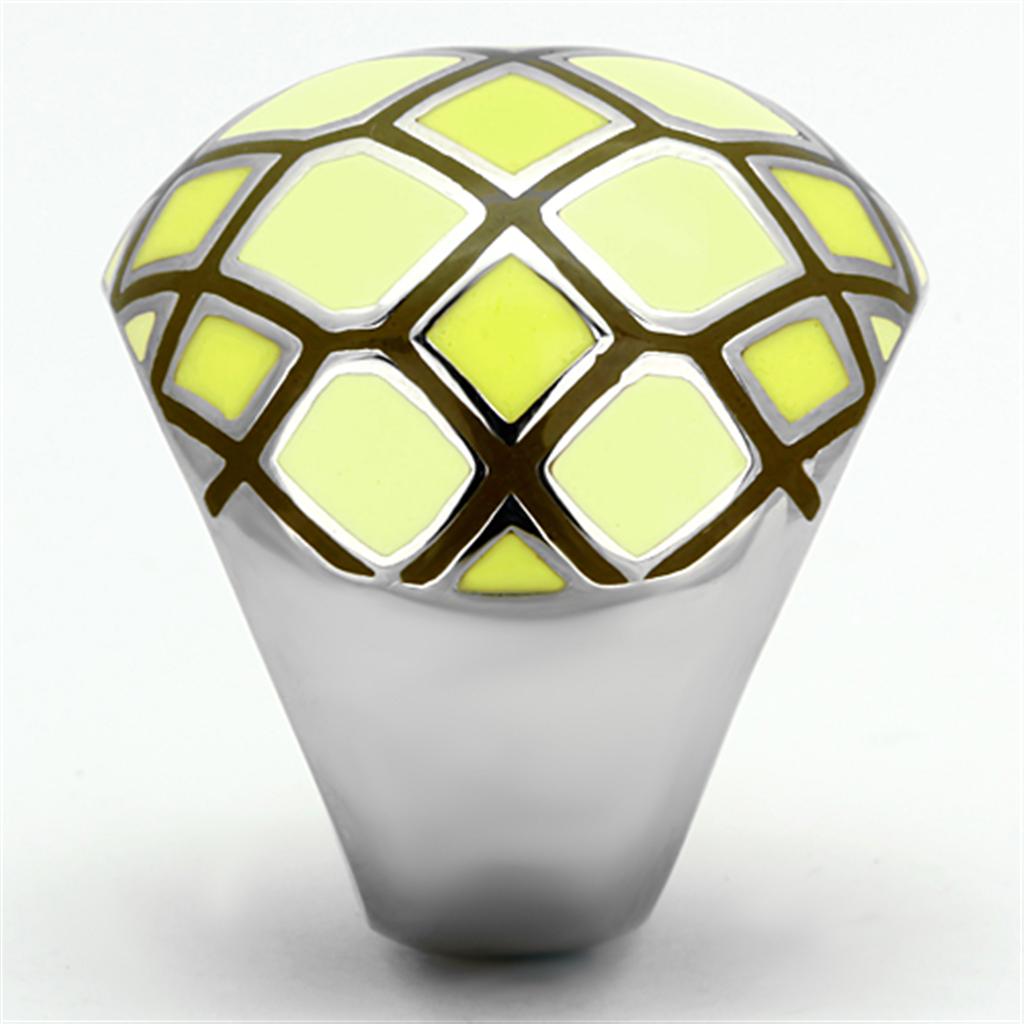 High polished (no plating) Stainless Steel Ring with Epoxy  in Multi Color