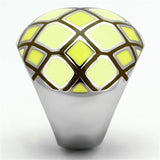 High polished (no plating) Stainless Steel Ring with Epoxy  in Multi Color