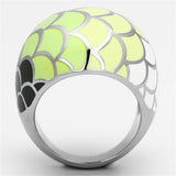 High polished (no plating) Stainless Steel Ring with Epoxy  in Multi Color