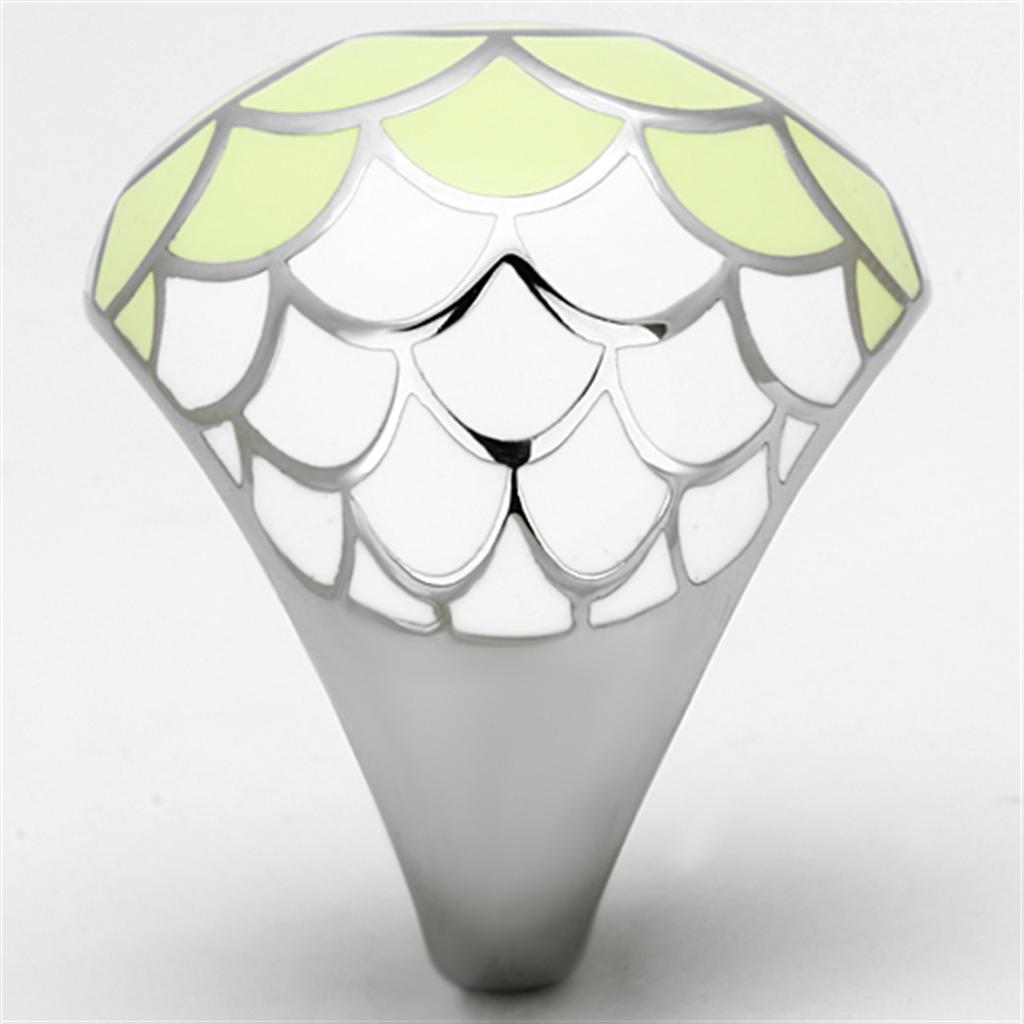 High polished (no plating) Stainless Steel Ring with Epoxy  in Multi Color