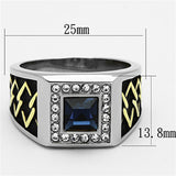 Two-Tone IP Gold (Ion Plating) Stainless Steel Ring with Top Grade Crystal  in Montana
