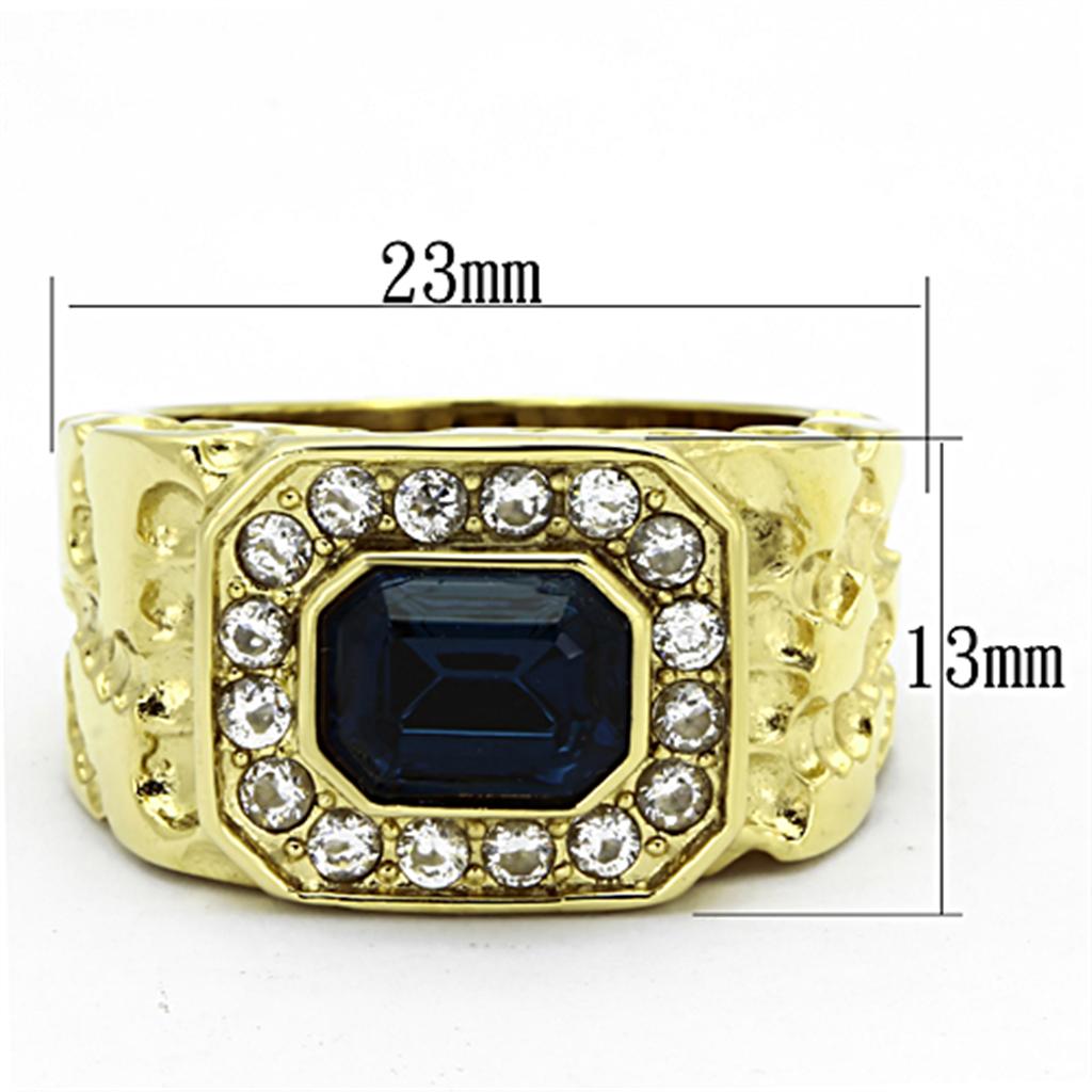IP Gold(Ion Plating) Stainless Steel Ring with Top Grade Crystal  in Montana