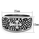 High polished (no plating) Stainless Steel Ring with Epoxy  in Jet