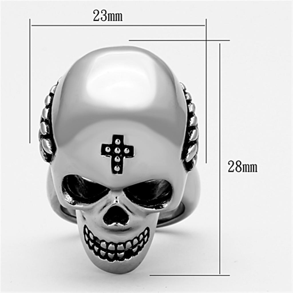 High polished (no plating) Stainless Steel Ring with Epoxy  in Jet