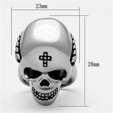 High polished (no plating) Stainless Steel Ring with Epoxy  in Jet