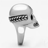 High polished (no plating) Stainless Steel Ring with Epoxy  in Jet