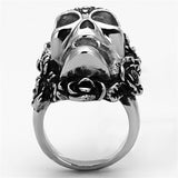 High polished (no plating) Stainless Steel Ring with Top Grade Crystal  in Black Diamond