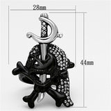 Two-Tone IP Black Stainless Steel Ring with Top Grade Crystal  in Black Diamond