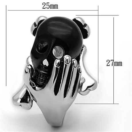 Two-Tone IP Black Stainless Steel Ring with Epoxy  in Jet