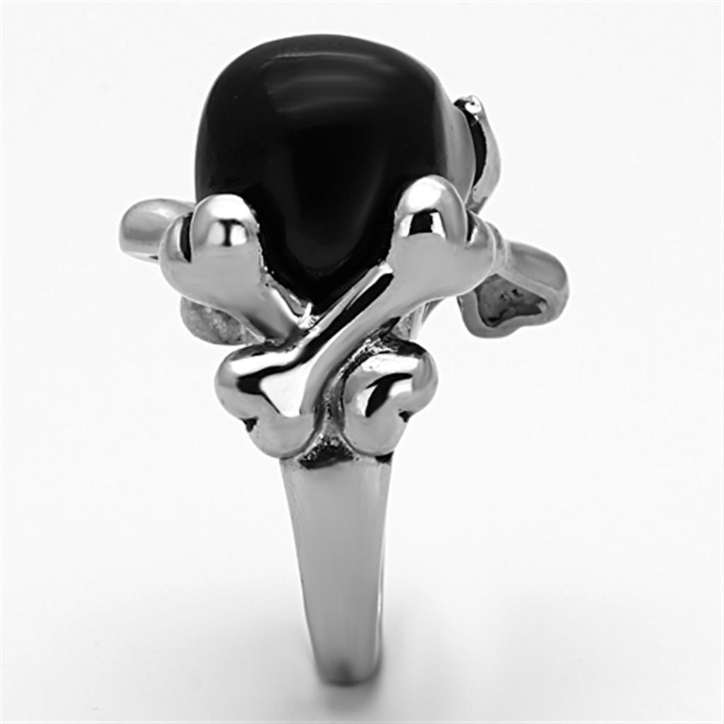 Two-Tone IP Black Stainless Steel Ring with Epoxy  in Jet