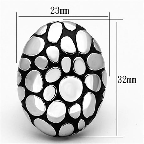 High polished (no plating) Stainless Steel Ring with Epoxy  in Jet