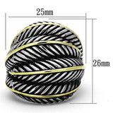 Two-Tone IP Gold (Ion Plating) Stainless Steel Ring with Epoxy  in Jet