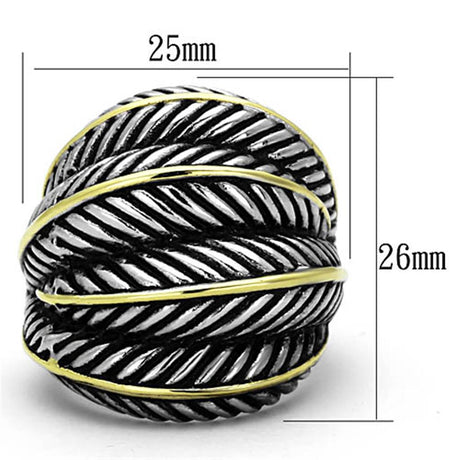 Two-Tone IP Gold (Ion Plating) Stainless Steel Ring with Epoxy  in Jet