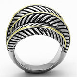 Two-Tone IP Gold (Ion Plating) Stainless Steel Ring with Epoxy  in Jet