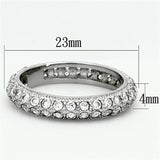 High polished (no plating) Stainless Steel Ring with AAA Grade CZ  in Clear