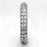 High polished (no plating) Stainless Steel Ring with AAA Grade CZ  in Clear