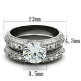 High polished (no plating) Stainless Steel Ring with AAA Grade CZ  in Clear