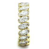 IP Gold(Ion Plating) Stainless Steel Ring with AAA Grade CZ  in Clear