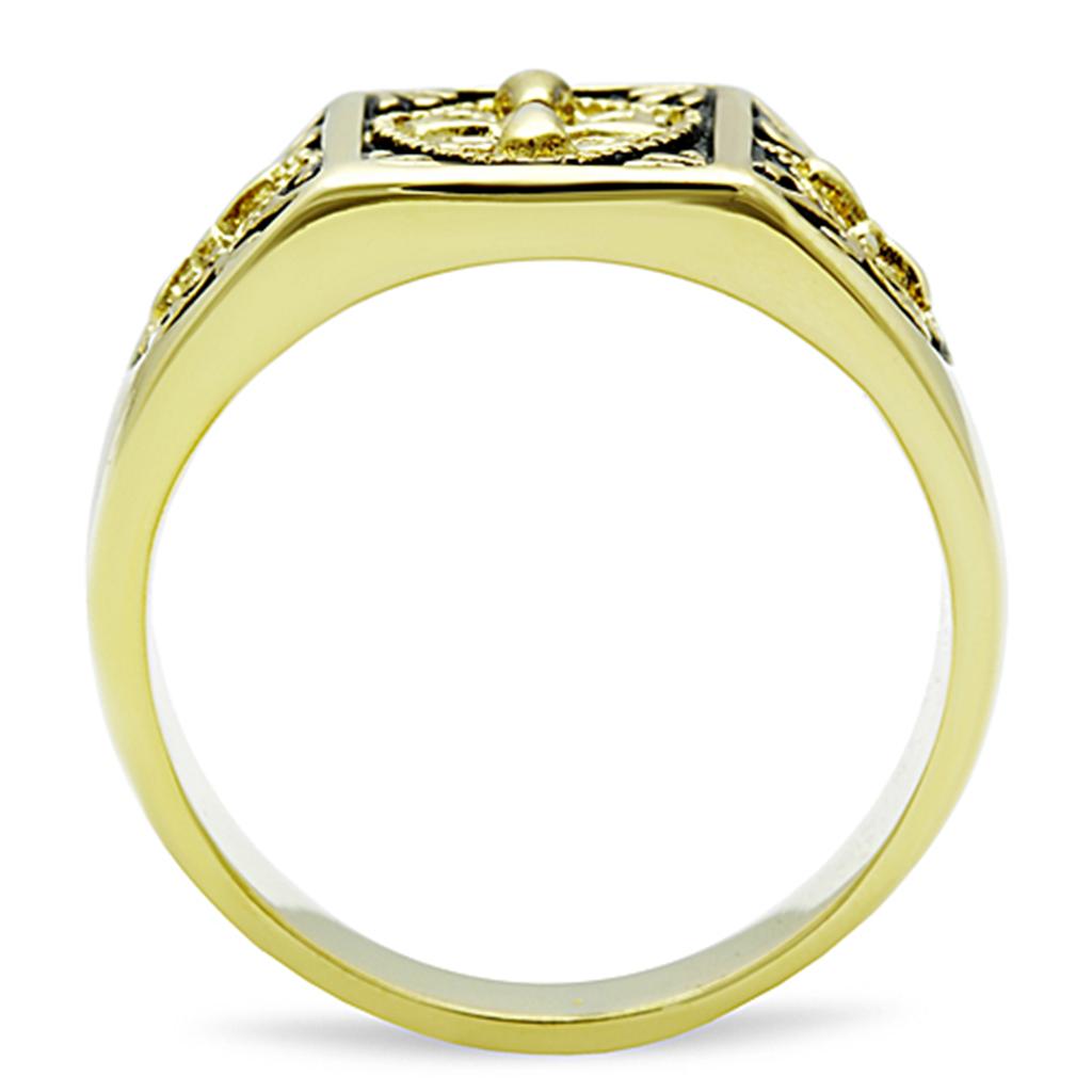 IP Gold(Ion Plating) Stainless Steel Ring with Epoxy  in Jet