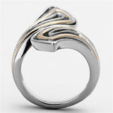 Two-Tone IP Rose Gold Stainless Steel Ring with No Stone