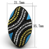 IP Black(Ion Plating) Stainless Steel Ring with Top Grade Crystal  in Citrine Yellow