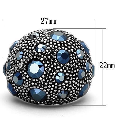 High polished (no plating) Stainless Steel Ring with Top Grade Crystal  in Montana