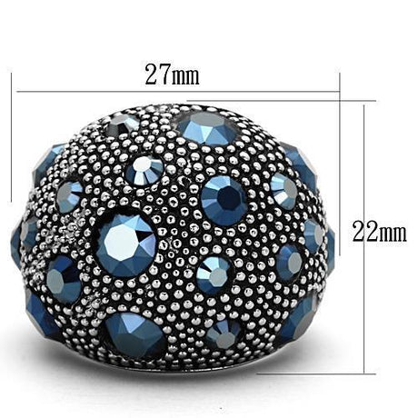 High polished (no plating) Stainless Steel Ring with Top Grade Crystal  in Montana