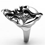 High polished (no plating) Stainless Steel Ring with Epoxy  in Jet