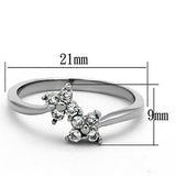 High polished (no plating) Stainless Steel Ring with AAA Grade CZ  in Clear
