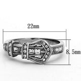 High polished (no plating) Stainless Steel Ring with Top Grade Crystal  in Clear