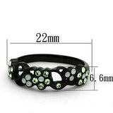 IP Black(Ion Plating) Stainless Steel Ring with Top Grade Crystal  in Multi Color