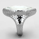 IP rhodium (PVD) Stainless Steel Ring with Top Grade Crystal  in Clear