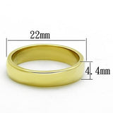 IP Gold(Ion Plating) Stainless Steel Ring with No Stone