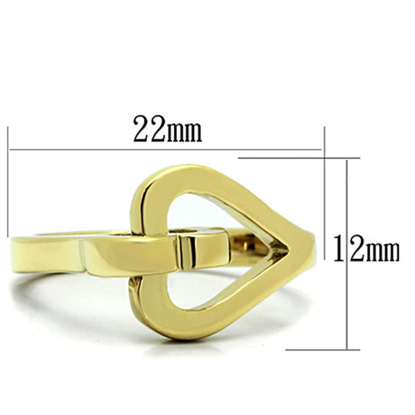 IP Gold(Ion Plating) Stainless Steel Ring with No Stone