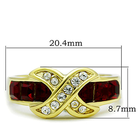 IP Gold(Ion Plating) Stainless Steel Ring with Top Grade Crystal  in Siam