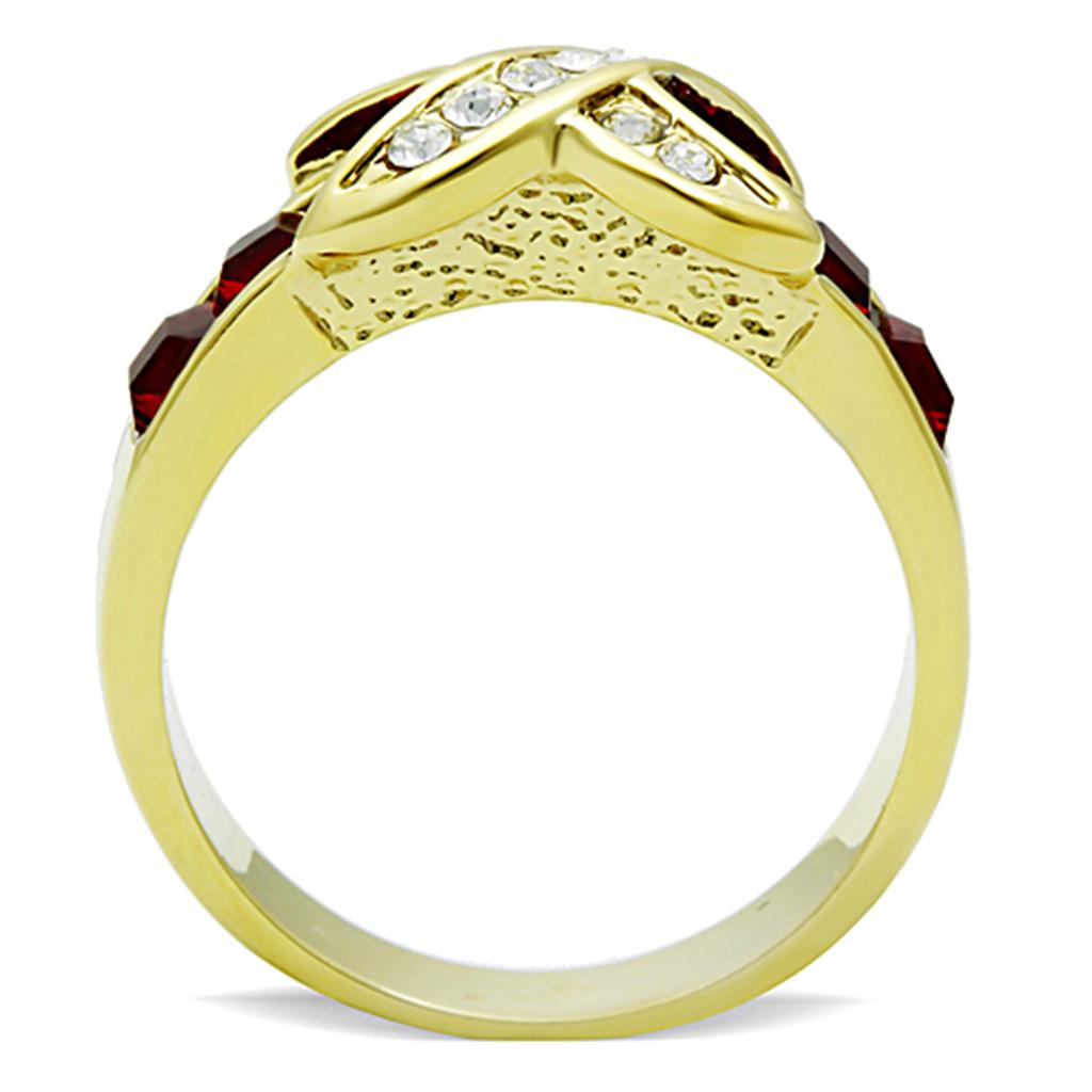 IP Gold(Ion Plating) Stainless Steel Ring with Top Grade Crystal  in Siam