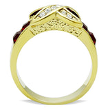 IP Gold(Ion Plating) Stainless Steel Ring with Top Grade Crystal  in Siam