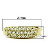 IP Gold(Ion Plating) Stainless Steel Ring with Top Grade Crystal  in Clear